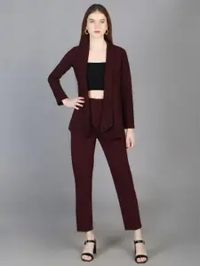 Chemistry Square Neck Top With Flared Trouser & Shrug Co-Ords