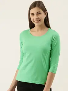 Campus Sutra Green Cotton Top