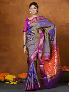 Very Much Indian Purple Pure Silk Paithani Saree