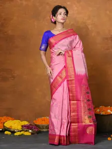 Very Much Indian Pink Pure Silk Paithani Saree