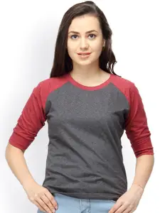 Campus Sutra Charcoal Cotton Top