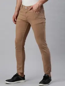 Campus Sutra Men Brown Smart Slim Fit Stretchable Jeans