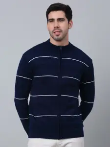 Cantabil Striped Acrylic Front Open Sweater