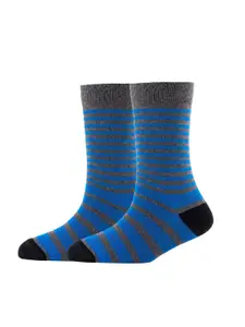 Cotstyle Men Pack Of 2 Striped Cotton Calf-Length Socks