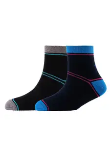 Cotstyle Men Pack of 2 Striped Cotton Ankle-Length Socks