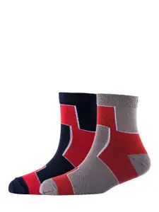 Cotstyle Men Pack Of 2 Colourblocked Calf-Length Socks