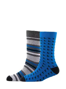Cotstyle Men Pack Of 2 Patterned Cotton Calf-Length Socks