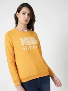 Vero Moda Women Yellow Printed Sweatshirt