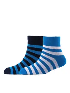 Cotstyle Men Pack Of 2 Striped Cotton Ankle Length Socks