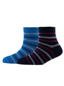 Cotstyle Men Pack Of 2 Striped Cotton Shoe Liner-Length Socks