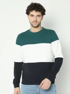R&B Colourblocked Cotton Pullover Sweatshirt