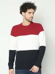 R&B Colourblocked Cotton Pullover Sweatshirt