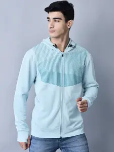 Shiv Naresh Striped Hooded Sporty Jacket