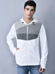 Shiv Naresh Striped Hooded Bomber Jacket