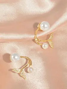FIMBUL Gold-Plated Pearl-Studded Earrings