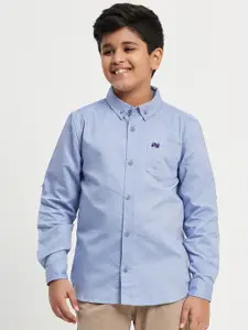 Purple United Kids Boys Navy Blue Opaque Casual Shirt