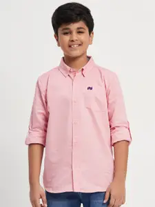 Purple United Kids Boys Pink Opaque Casual Shirt