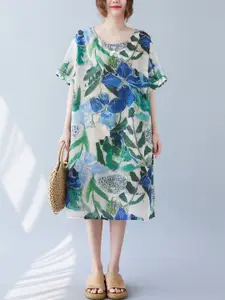 JC Mode Floral Printed Oversized A-Line Dress
