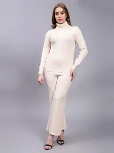 Albion Cream-Coloured Woollen Long Dress