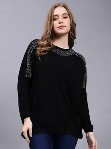 Albion Geometric Embellished Extended Sleeves Top
