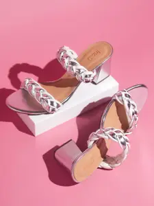 Inc 5 Textured Open Toe Block Heels