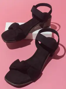 Inc 5 Textured Knotted Strap Block Heels