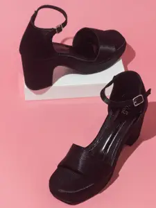 Inc 5 Black Block Sandals