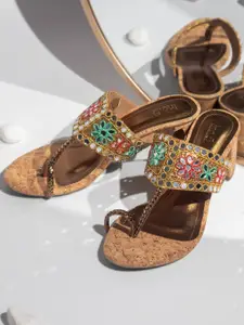 Inc 5 Ethnic Embellished One Toe Block Heels