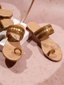 Inc 5 Ethnic - Embellished One Toe Flats