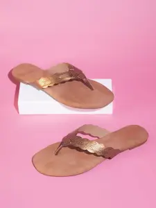 Inc 5 Embellished Ethnic Open Toe Flats