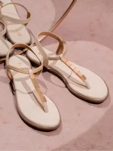 Inc 5 Embellished T-Strap Flats With Backstrap