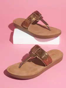 Inc 5 Textured T-Strap Flats