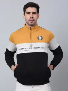 Cantabil Colourblocked Long Sleeves Fleece Sweatshirt