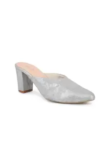 Inc 5 Textured Shimmered Block Heel Mules