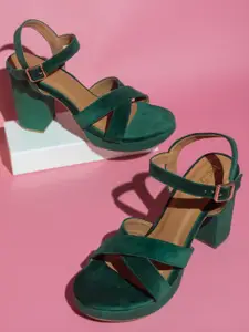 Inc 5 Open Toe Platform Heels With Buckles