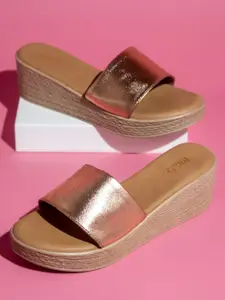 Inc 5 Gold-Toned Embellished Work Wedge Sandals