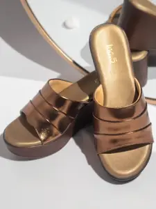 Inc 5 Textured Open Toe Wedge Heels