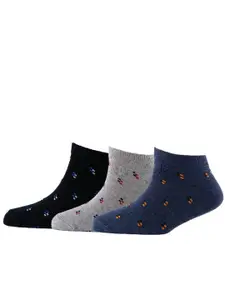 Cotstyle Men Pack Of 3 Patterned Cotton Ankle Length Socks