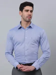 Cantabil Comfort Textured Spread Collar Long Sleeves Cotton Formal Shirt