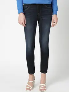 Vero Moda Women Blue Skinny Fit Heavy Fade Stretchable Jeans