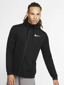 Nike Dri-Fit Full-Zip Training Hooded Front-Open Fleece Sweatshirt