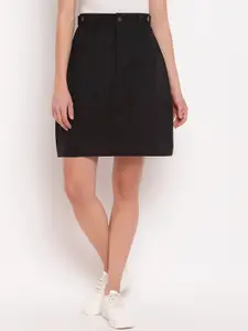 DressBerry High-Rise Mini-Length A-Line Denim Skirt