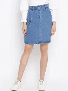 DressBerry High-Rise A-line Mini Denim Skirt