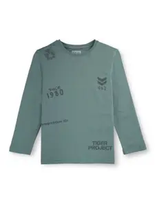 Gini and Jony Boys Typography Printed Cotton T-shirt