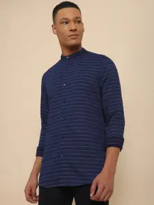 Allen Solly Men Navy Blue Striped Casual Shirt