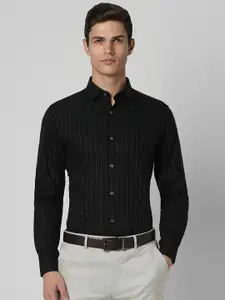 Peter England Elite Slim Fit Gingham Checked Pure Cotton Formal Shirt