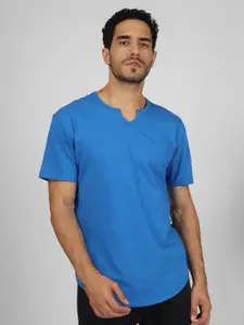 WEARDUDS Men Blue V-Neck T-shirt
