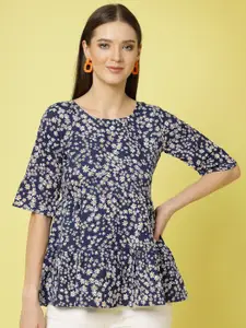Oomph! Floral Printed A Line Top
