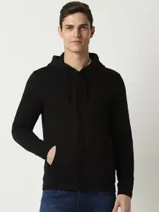 Peter England Casuals Hooded Front-Open Sweatshirt