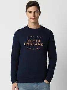 Peter England Casuals Typography Printed Cotton Pullover Sweatshirt